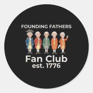 Adesivo Redondo Clube de Fãs dos Pais Fundadores 1776