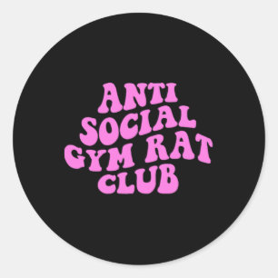 Adesivo Redondo Clube de Físico Antissocial Engraçado Academia Fit