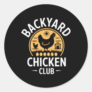 Adesivo Redondo Clube de Frango Ckyard Ovos Frescos Diariamente Vi