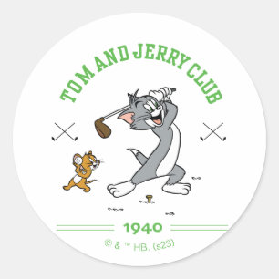 Adesivo Redondo Clube de Golfe do Tom & Jerry 1940