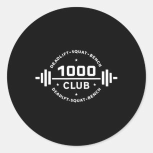 Adesivo Redondo Clube de Levantamento de 1000 Lb Treino de Fisicul