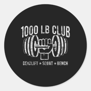 Adesivo Redondo Clube de Levantamento de Peso de 1000 Libras Gif d