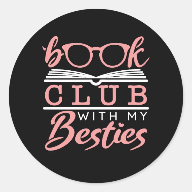 Adesivo Redondo Clube de Livro Com Minhas Besties (Frente)