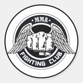 Adesivo Redondo Clube de Luta MMA Sticker de Círculo Clássico