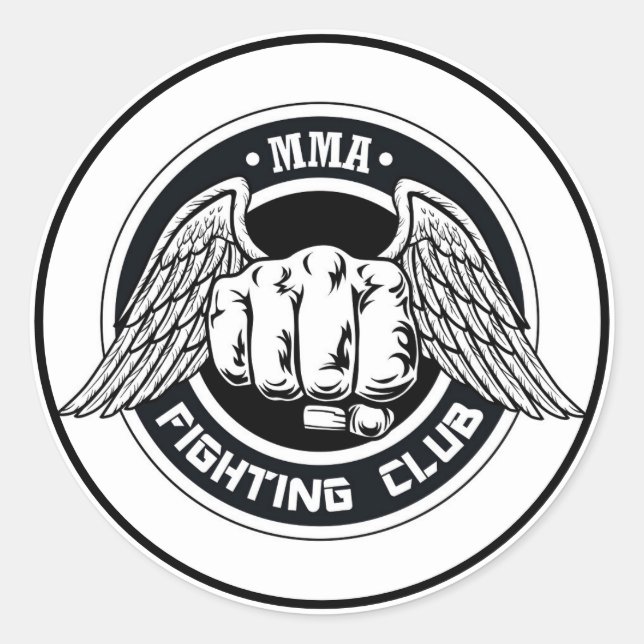 Adesivo Redondo Clube de Luta MMA Sticker de Círculo Clássico (Frente)
