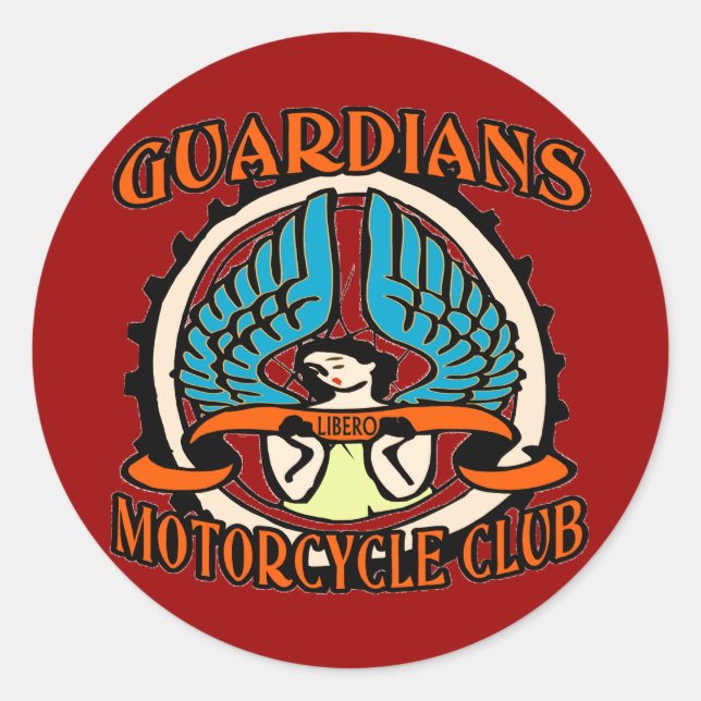 Adesivo Redondo Clube de Motocicletas dos Guardiões (Frente)