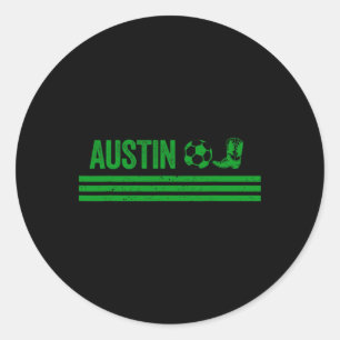 Adesivo Redondo Clube de Pé de Bota Cowboy de Austin