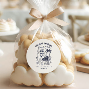 Adesivo Redondo Clube de Solteira Cowgirl Costeira