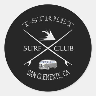 Adesivo Redondo Clube de Surf T-street San Clemente Califórnia