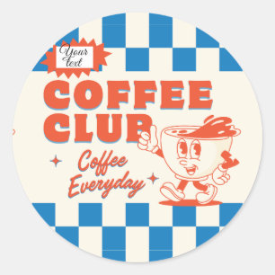 Adesivo Redondo Clube do Café – Adorável personalizado para amante
