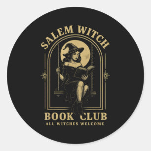 Adesivo Redondo Clube do Livro das Bruxas de Salem Halloween Liter