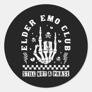 Adesivo Redondo Clube Elder Emo Ainda Não É Uma Fase Esqueleto Mão