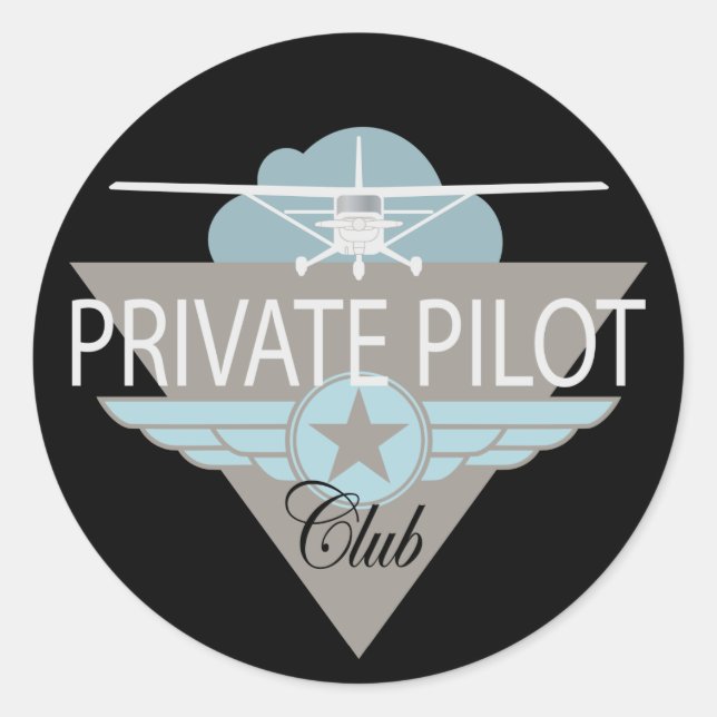 Adesivo Redondo Clube Piloto Privado (Frente)
