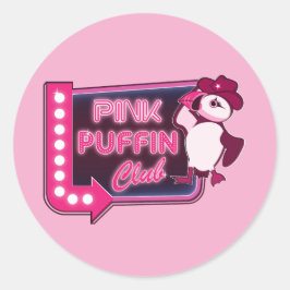 Adesivo Redondo Clube Pink Puffin