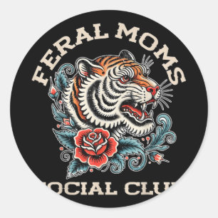 Adesivo Redondo Clube Social Algumas Pessoas Esposa Feral Mãe Tren