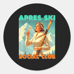 Adesivo Redondo Clube social de après-ski amante de esportes de in