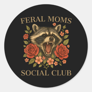 Adesivo Redondo Clube Social de Mães Ferozes Guaxinim