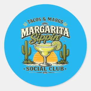 Adesivo Redondo Clube Social de Margaritas Tacos e Margaridas Femi