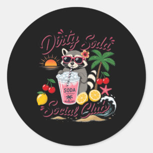 Adesivo Redondo Clube Social de Soda Suja Férias de Verão do Guaxi