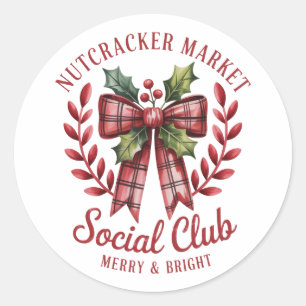 Adesivo Redondo Clube Social Nutcracker Grupo de Mercado de Compra