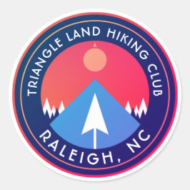 Adesivo Redondo clube triangular de caminhada norte carolina