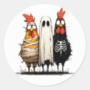 Adesivo Redondo Cluckin' Creepy Halloween Bash