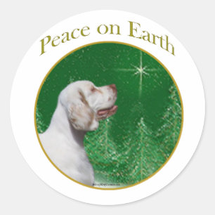Adesivo Redondo Clumber Spaniel Peace