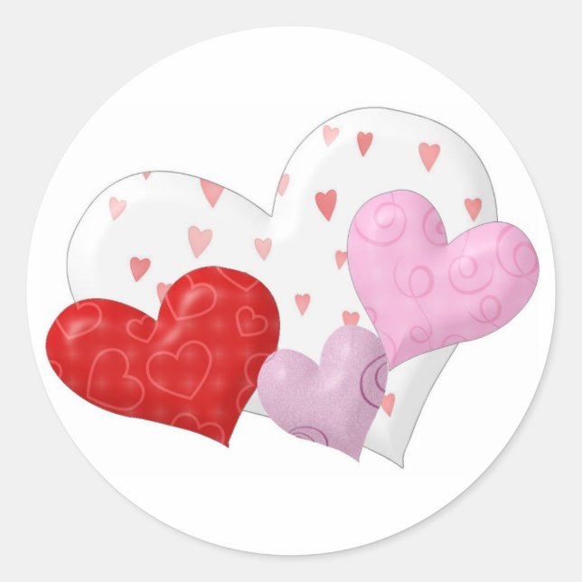 Adesivo Redondo Cluster de Corações (Frente)