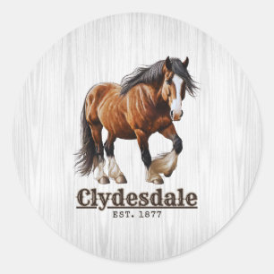 Adesivo Redondo Clydesdale Horse Stickers