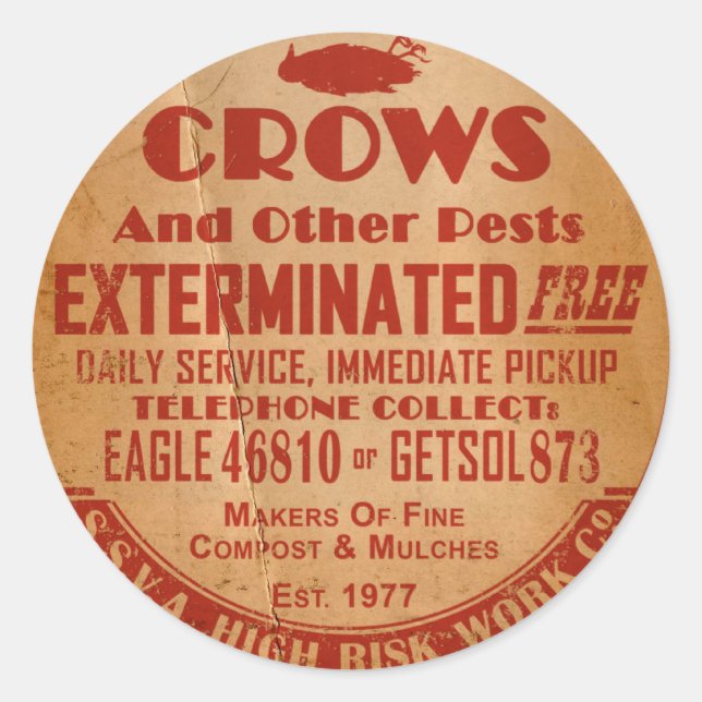 Adesivo Redondo Co-Trabalho de Alto Risco SSVA (Frente)