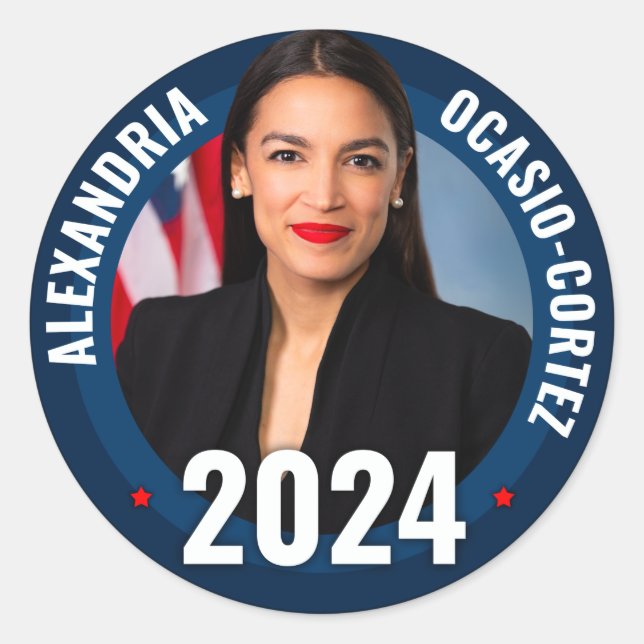 Adesivo Redondo COA - Alexandria Ocasio-Cortez 2024 (Frente)
