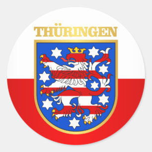 Adesivo Redondo COA de Thuringen (Thuringia)