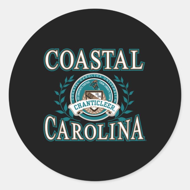 Adesivo Redondo Coastal Carolina Chanticleers Laurels (Frente)