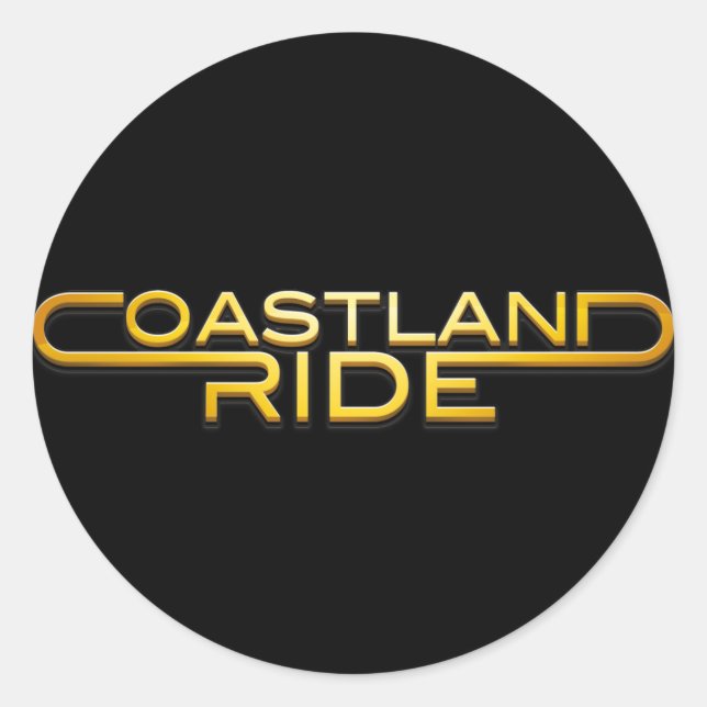 Adesivo Redondo Coastland Ride - name logo (Frente)