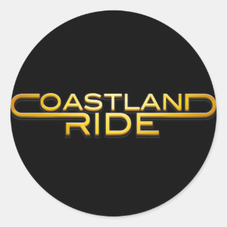 Adesivo Redondo Coastland Ride - name logo