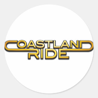 Adesivo Redondo Coastland Ride - name logo