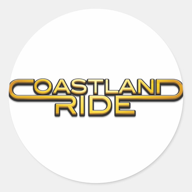 Adesivo Redondo Coastland Ride - name logo (Frente)