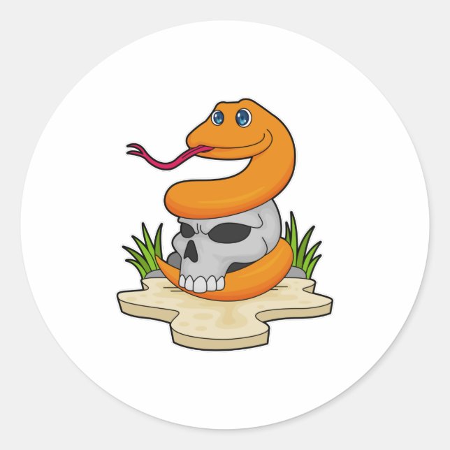 Adesivo Redondo Cobra com crânio (Frente)
