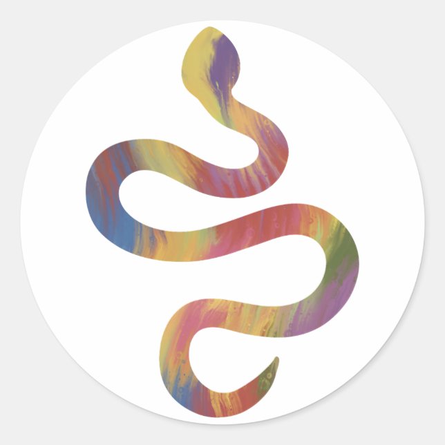 Adesivo Redondo Cobra de estilo acrílico (Frente)