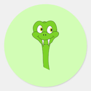 Adesivo Redondo Cobra dos desenhos animados