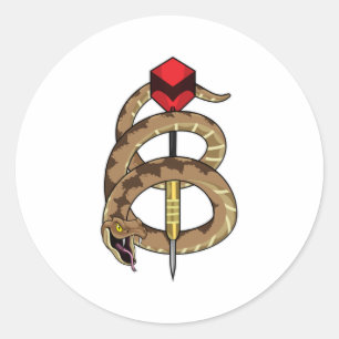 Adesivo Redondo Cobra em Dardos com Dart