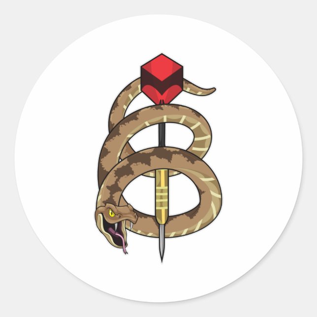 Adesivo Redondo Cobra em Dardos com Dart (Frente)