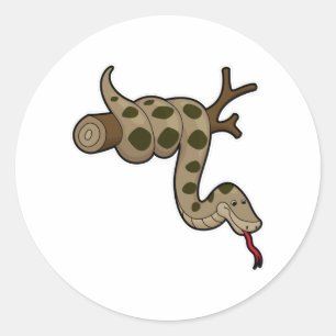 Adesivo Redondo Cobra na Ramificação