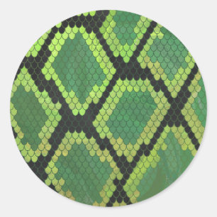 Adesivo Redondo Cobra preto e Impressão verde