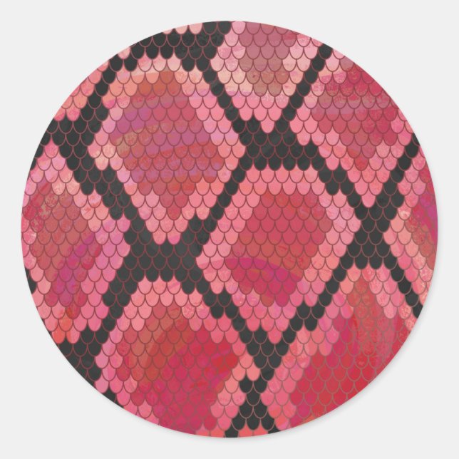 Adesivo Redondo Cobra preto e Impressão vermelho (Frente)