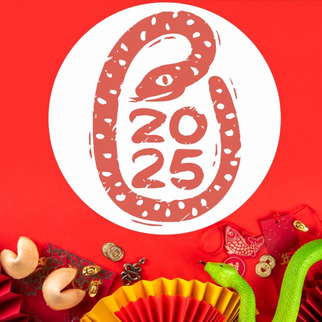 Adesivo Redondo Cobra vermelho pintado à mão 2025 (Criador carregado)