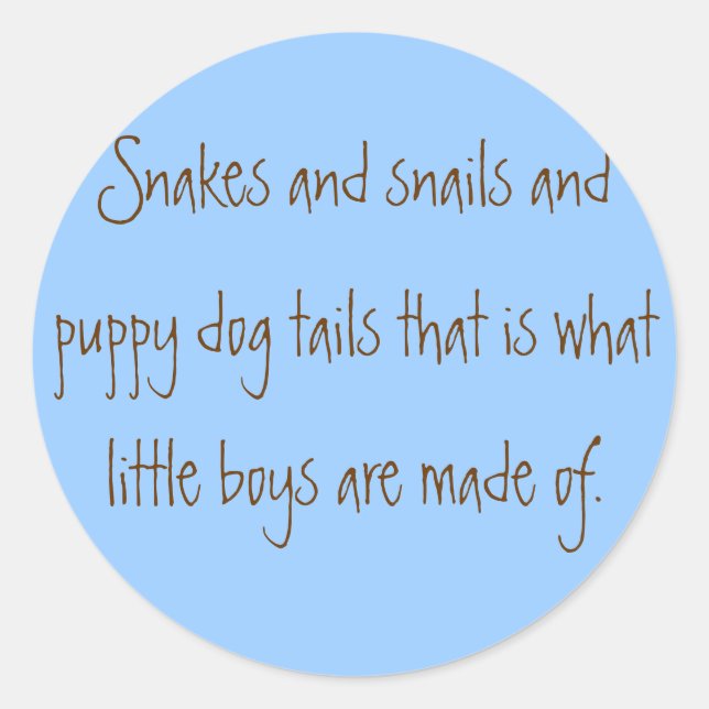 Adesivo Redondo Cobras e caracóis e caudas de cachorros que são nó (Frente)