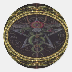 Adesivo Redondo Cobras Pentagram