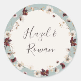 Adesivo Redondo Cobre Burgundy | Casamento de Teal
