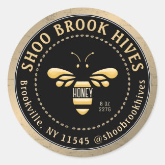 Adesivo Redondo Cobre e Mel Negra Moderna de Abelhas Negra